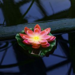 USL-S-826-PT060 RED WATERLILY Садовый светильник на солнечной батарее Красная кувшинка. Плавающий. 1 светодиода. Теплый белый свет. 1xААA Ni-Mh аккумулятор в-к. IP44. TM Uniel