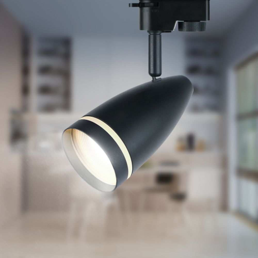 Трековый светильник однофазный ЭРА Taper TR49-GU10 BK под лампу GU10 матовый черный