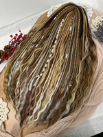 Войлочные дреды с кончиками из козу и кудрями из термоволокна