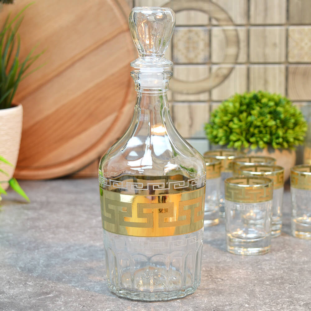 Набор 7 предметов (графин 500мл, 6 стопок) "Греческий узор"