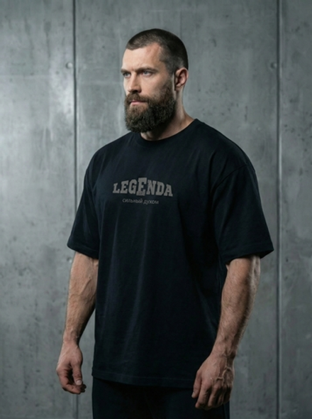 Футболка оверсайз хлопковая черная Legenda Клятва