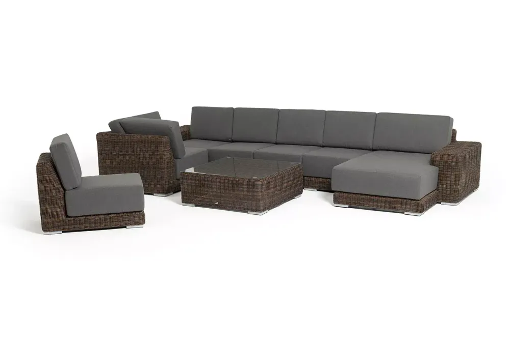 "Капри" трансформирующаяся лаунж-зона из искусственного ротанга, цвет коричневый