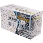 Гирлянда для улицы СЕТКА ш2,0* в1,5 м 192 ламп LED, прозр.пров,8 реж.,IP-54, Белый (возможность соединения)