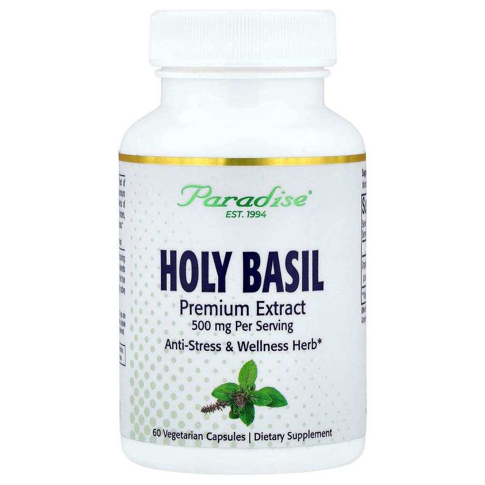 Paradise Herbs, Базилик священный, 60 вегетарианских капсул (250 мг на капсулу)