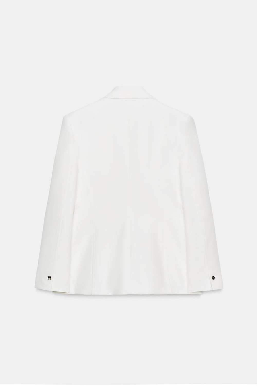 ZARA ПРИТАЛЕННЫЙ БЛЕЙЗЕР С ПОДПЛЕЧНИКАМИ, ЖЕЛТОВАТО-БЕЛЫЙ