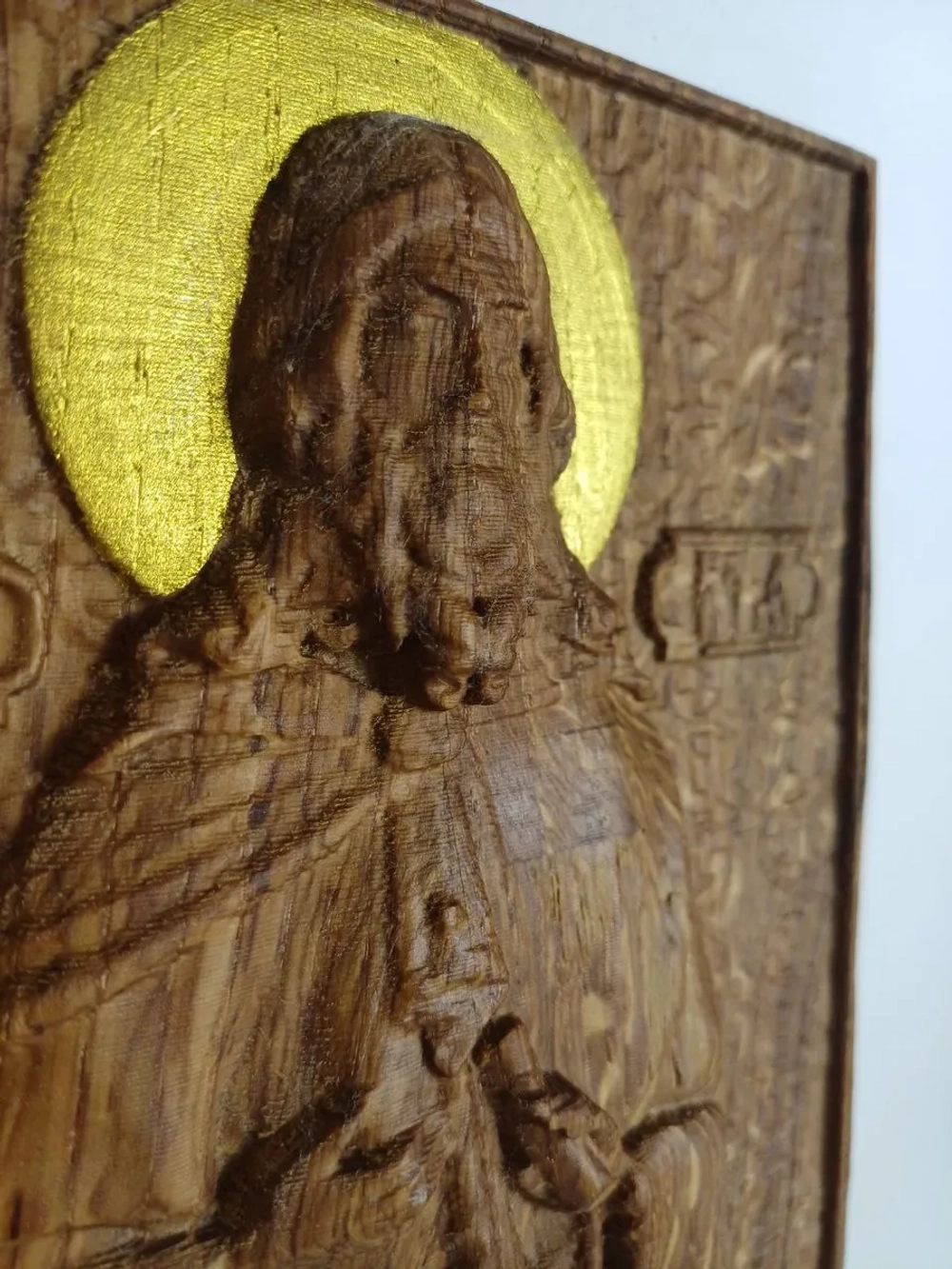 Освященная Икона пророка Илии 14х30.5 см резная из дуба