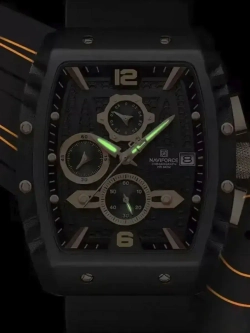 Часы наручные кварцевые NAVIFORCE на силиконовом ремешке, черный W8830-01
