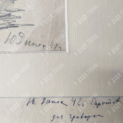 Динес Ю. С. Опрокинутая лодка / Церковь. Саратов. Бумага, карандаш. 1942