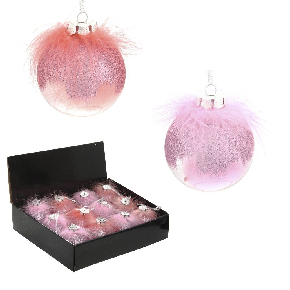 GAEM Набор из 12шт, Украшение новогоднее Шар "Перышко страуса", D8 см, L35 W27 H9см