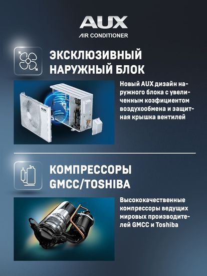 Настенная сплит-система AUX ASW-H12A4/AF-R2DI + AS-H12A4/AF-R2DI, белый