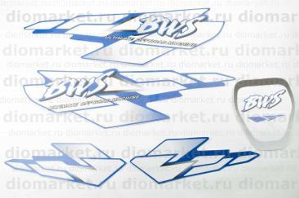 Наклейки (набор)   Yamaha BWS   (48х13см, синие)