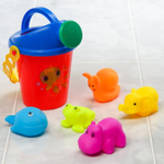 Набор для купания: лейка + игрушки 5шт, виды и цвет МИКС