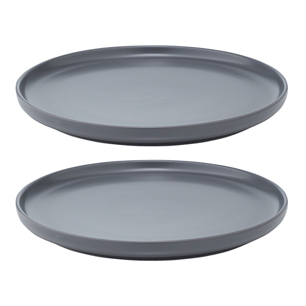 Набор из двух тарелок темно-серого цвета из коллекции Essential, 20 см