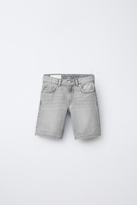 ZARA ДЖИНСОВЫЕ ШОРТЫ ORIGINAL FIT, МЯГКИЙ СЕРЫЙ