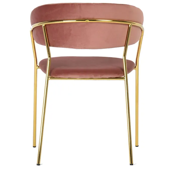 Стул Drixen пудровый велюр с золотыми ножками