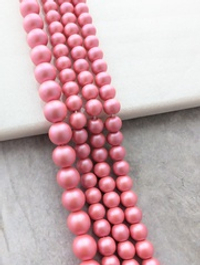 Жемчуг Майорка матовая, ярко-розовый