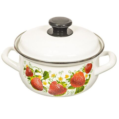 Кастрюля сталь, эмал, 1.5 л, с крыш, Керчь, 61904-082/6, в асс