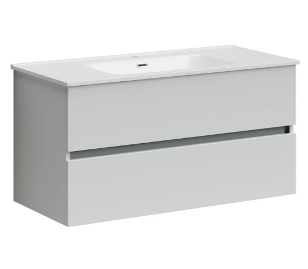 UR100W Тумба SANCOS подвесная URBAN 2я 100 бел.глянец