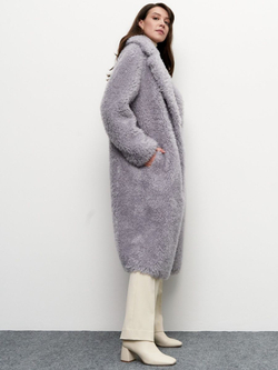 Шуба женская чебурашка тедди эко, серый, SilverFox