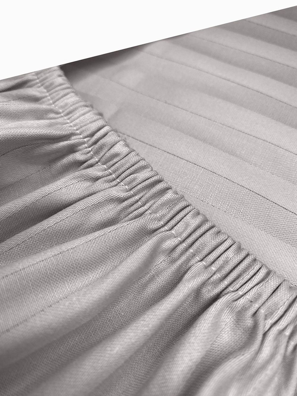 Постельное белье сатин-страйп Milky Garden "Серый мрамор" 2-спальное  Наволочка 50х70 см 2 шт Простынь на резинке 160x200 см Пододеяльник 175x215 см