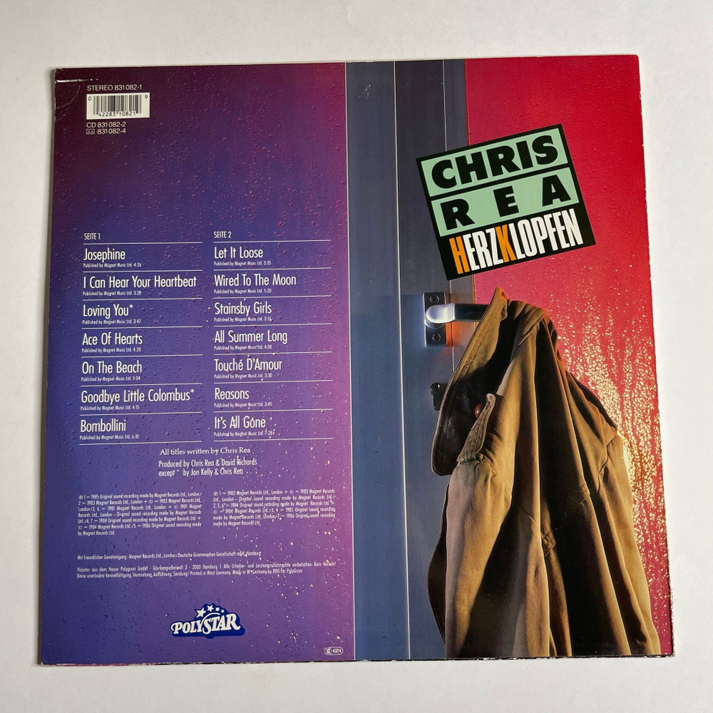 Винтажная виниловая пластинка LP Chris Rea Herzklopfen (Germnay 1986)