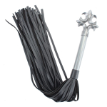 Черная кожаная плеть 60см с ручкой в готическом стиле БДСМ Арсенал 54045