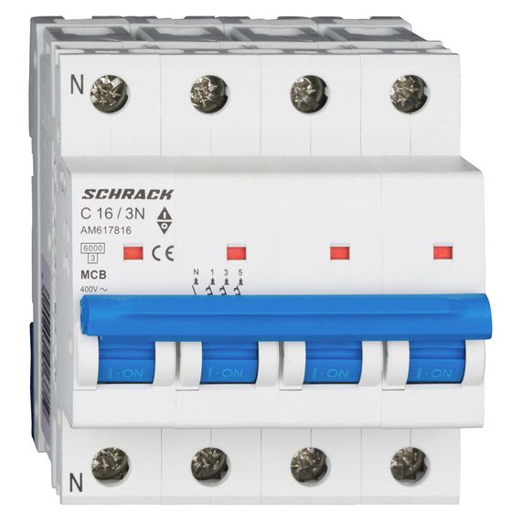 Автоматический выключатель Schrack Technik 3P+N C 16A 6kA Amparo AM617816--