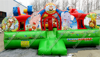 Коммерческий надувной батут "Царство зверей 2" 5*5*3,5 м