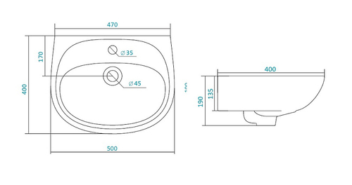 Раковина Santek "Анимо -50", белая (1.WH11.0.496)