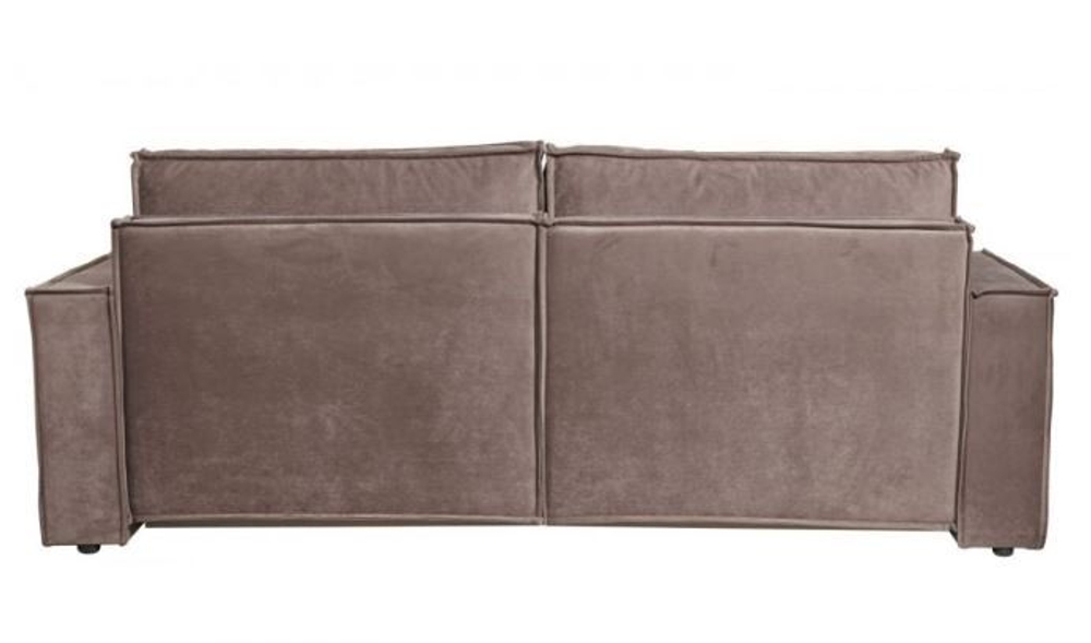 Угловой диван-кровать Сатурн (Чикаго 46 серо-бежевый) Еврокнижка, спальное место 202х155, пружинный блок Боннель, велюр, ниша для белья, широкие подлокотники, для гостиной и спальни