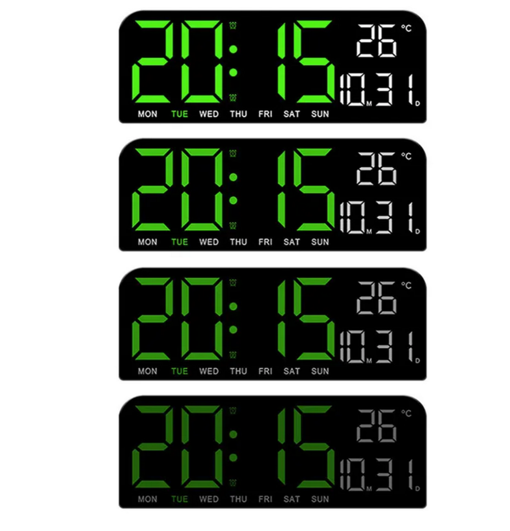 Часы настенные LED MIRROR GH0707 Green&White