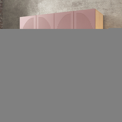 Шкаф Агератум МДФ четырехсекционный Лайн бохо (0,27) А10017 матовая - 26 матовая - Дуб Сонома 3025  230*50*240