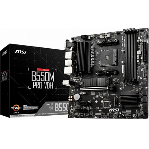 Материнская плата MSI B550M PRO-VDH (AM4/AMD B550/4xDDR4/PCI-Ex16/2xM.2/SB7.1/GLAN/DisplayPort/HDMI/VGA/mATX)