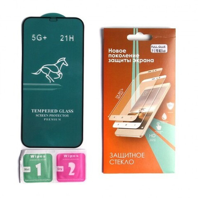 Защитное противоударное стекло Swift Horse для iPhone 12 Pro Max на полный экран, 012016 Черный