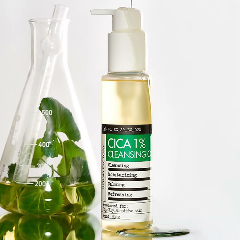 Успокаивающее гидрофильное масло с 1% центеллы Derma Factory Cica 1% Cleansing Oil