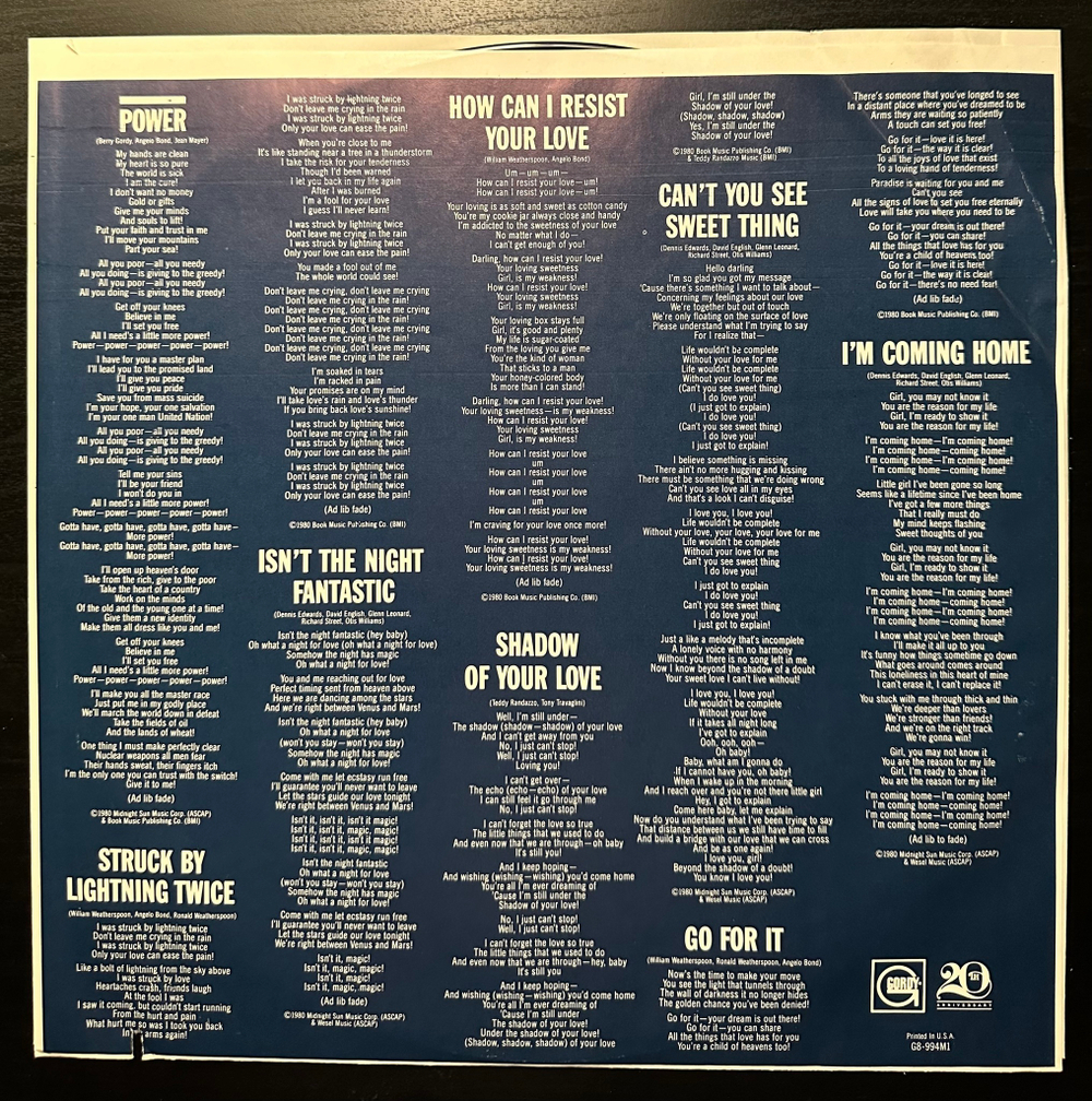 The Temptations - Power (США 1980г.)