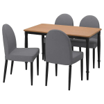 Стол и 4 стула - DANDERYD / DANDERYD IKEA/ ДАНДЕРИД ИКЕА, 130х80х75 см, коричневый/черный/серый
