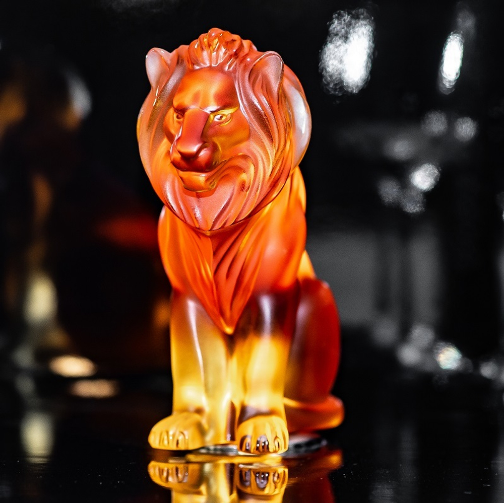 Лев Бамара янтарный Lalique