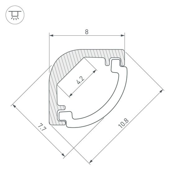Профиль Arlight ARH-KANT-H8-2000 ANOD 036323
