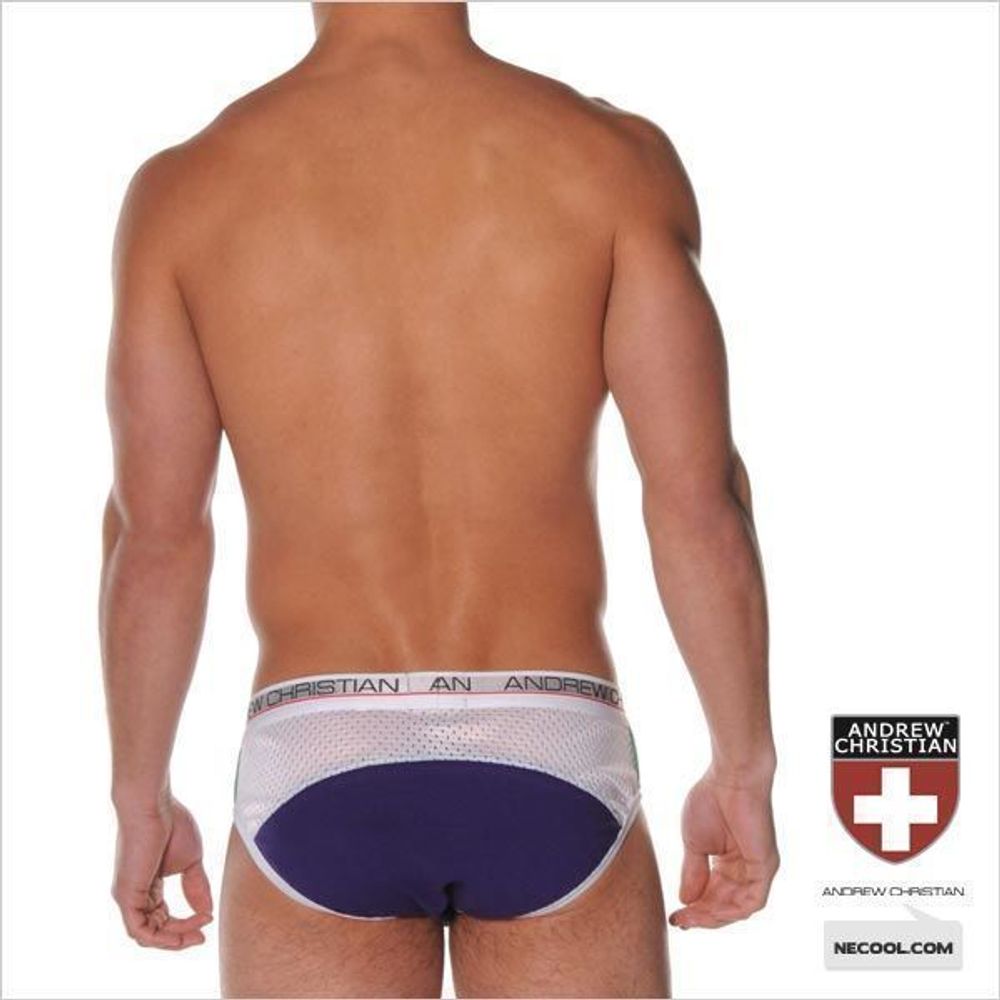 Мужские трусы брифы Andrew Christian Arena brief Purple white AC29