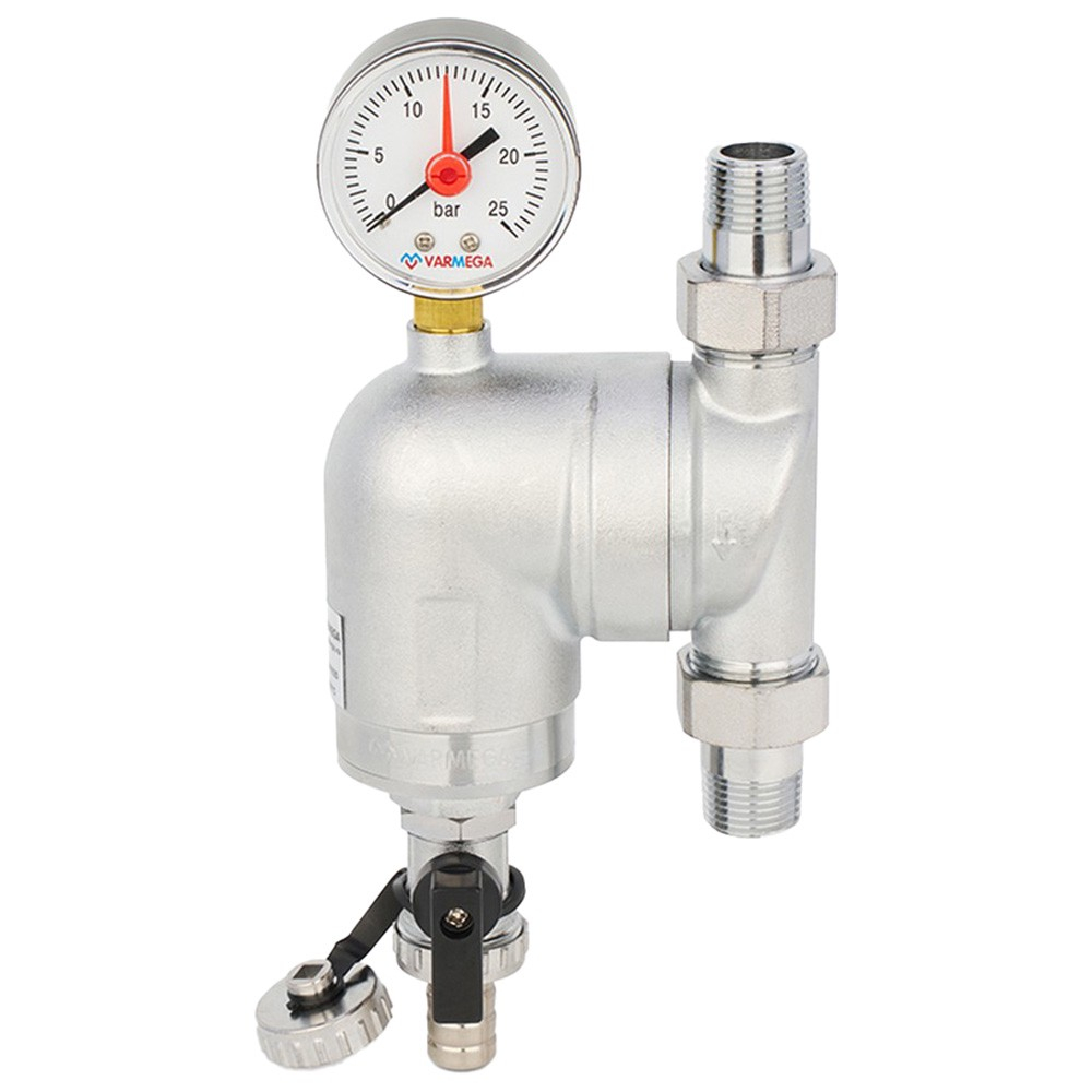 Фильтр сетчатый VARMEGA промывной, поворотный 1/2", с разъемными соединениями, VM21811