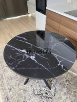 Стол круглый стеклянный "Чёрный Оникс"
