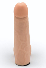 Фаллоимитатор телесного цвета на трусиках с плугом - 16,5 см. (Цвет: телесный)