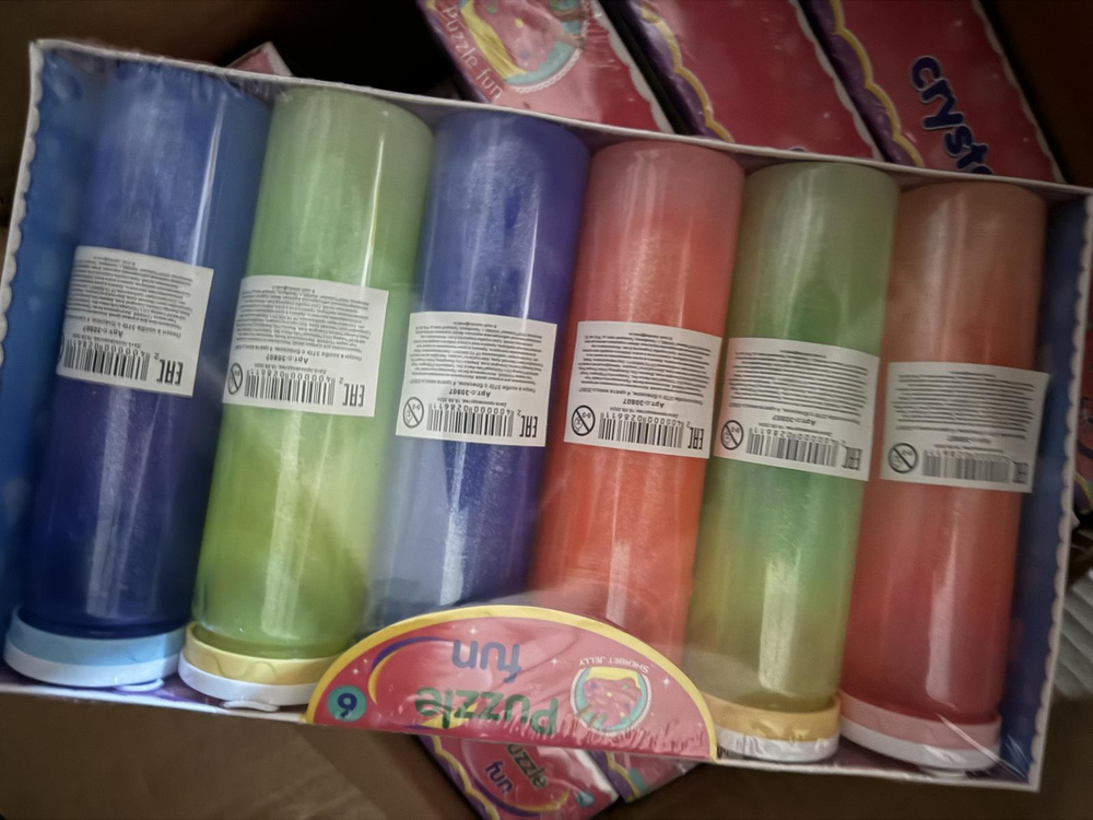 Лизун в колбе 370г с блеском, 4 цвета микс, с-30807