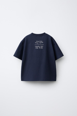 ZARA ФУТБОЛКА С КРАБОМ, МОРСКОЙ СИНИЙ