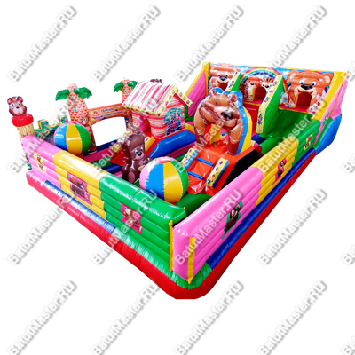 Коммерческий батут "В погоне за медведем",вход слева, 10*6,3*3 м