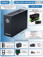 Внешняя видеокарта EGPU Wikingoo T4M3-350W, MSI 3050 8Gb. Thunderbolt 3/4.