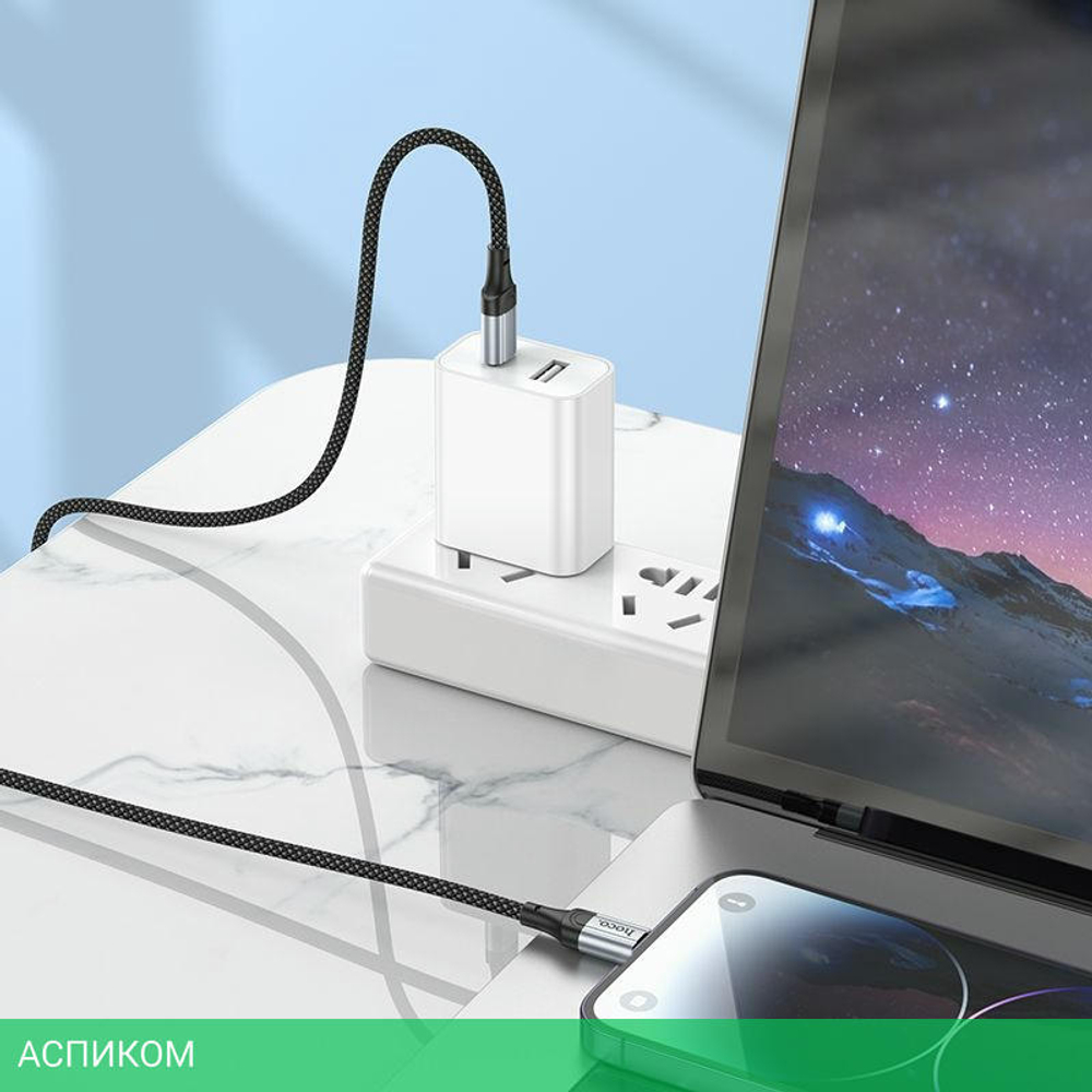 Кабель Hoco X102 Type-C Lightning 1м черный