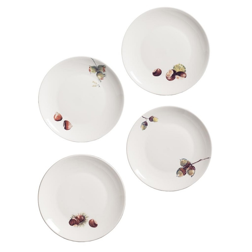 Набор из 4-х тарелок Каштаны 28 см 33805