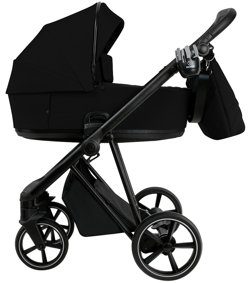 Детская коляска Roan Sol 2.0 3 в 1 с автокреслом Tutis Elo Lux EduSky Black SLL/30/T Caviar Black/Black/руч.Black